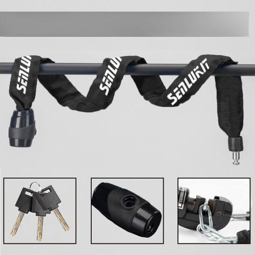 Zámek na kolo SenluKit s klíčem – ocelový zámek na kolo úrovně 5 s ochranou proti krádeži pro venkovní použití