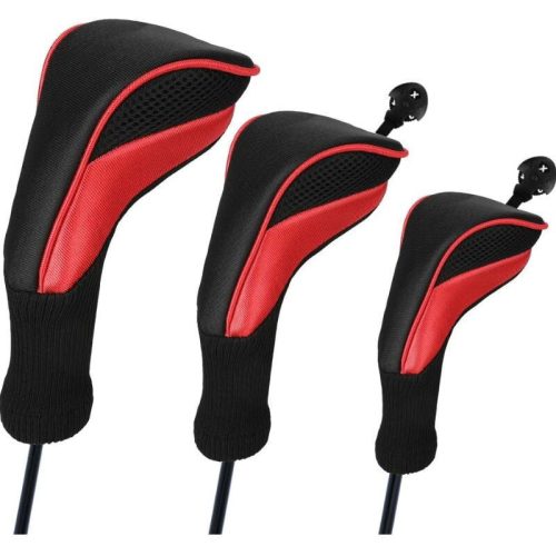 Sada krytů na hlavy golfových holí LZGOPE – 3 kusy (červené)