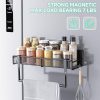 Sada magnetických stojanů na koření PKBD Black – 6dílná police z nerezové oceli bez vrtání