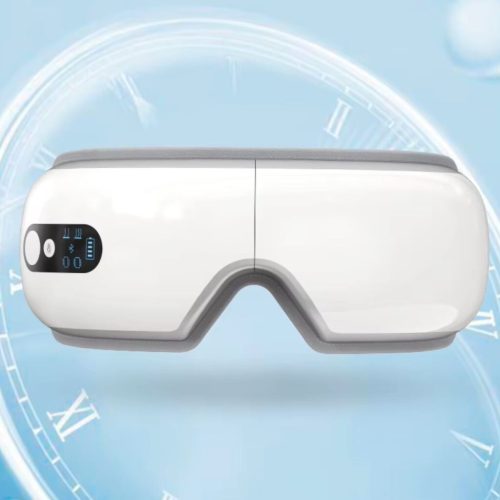 BLux polstrovaný masážní přístroj na oči – bílý, vibrační masáž a tepelná terapie