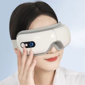   BLux polstrovaný masážní přístroj na oči – bílý, vibrační masáž a tepelná terapie
