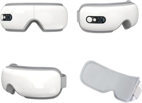 BLux polstrovaný masážní přístroj na oči – bílý, vibrační masáž a tepelná terapie