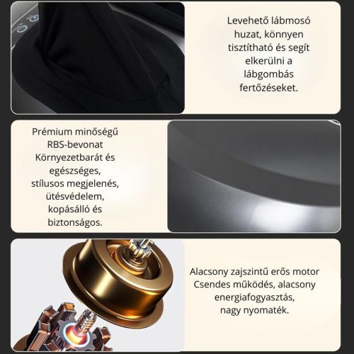 Masážní přístroj na nohy BLux – černý, sfunkcí vyhřívání, pro domácí použití