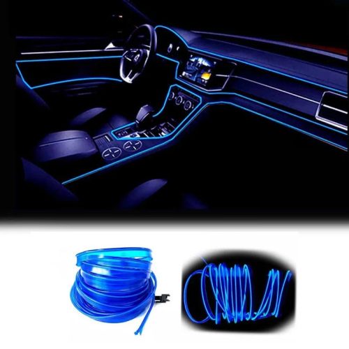 OneLED Car LED vlákno, řezací LED světlo, snabíječkou do cigaretového zapalovače 2m (modrá)