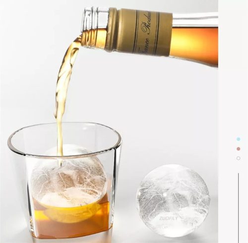 Blux Creative Ice Ball Maker – bílá silikonová forma na ledové kostky, 4kusy na výrobu ledových koulí