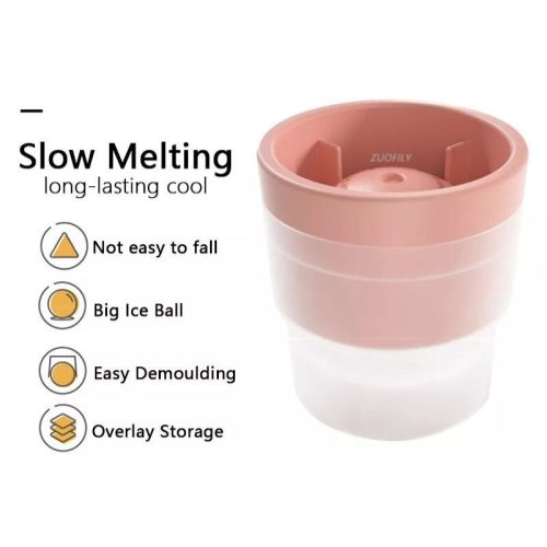 Blux Creative Ice Ball Maker – bílá silikonová forma na ledové kostky, 4kusy na výrobu ledových koulí