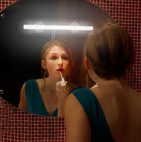 Seventybeauty 30 cm kosmetické zrcátko s pevným LED osvětlením – stolní a nástěnné