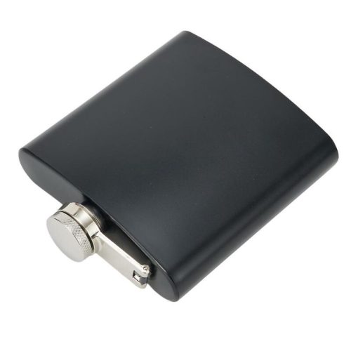 OEM plochá láhev z nerezové oceli – 250 ml, černá