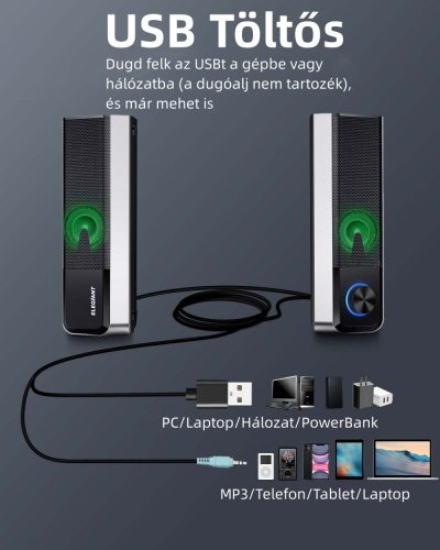 ELEGIANT SR400 Bluetooth, HiFi stereo USB reproduktor k PC, pár 2 ks/balení