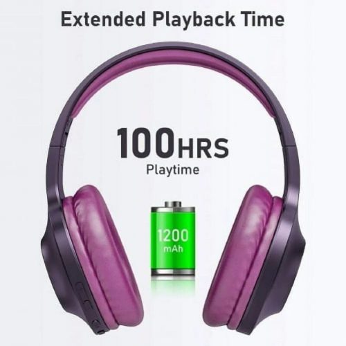 Bezdrátová Bluetooth sluchátka přes uši LETSCOM H10 – fialová