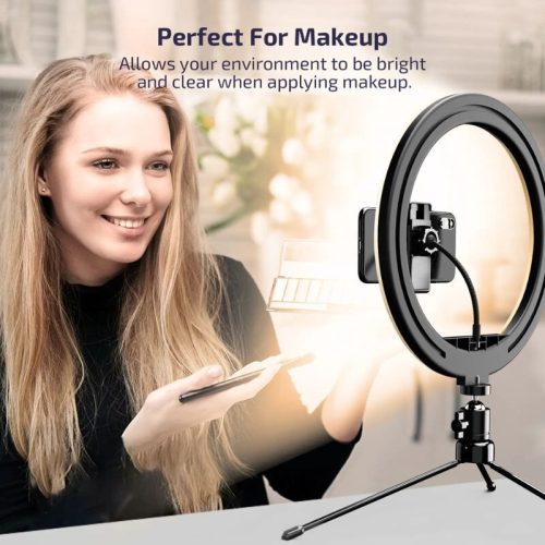 Letscom F-531 25 cm LED kruhové světlo se stojanem a Bluetooth dálkovým ovladačem