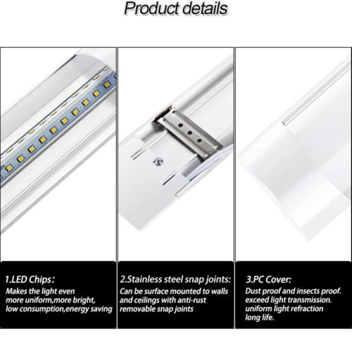 Sada zářivkových LED lamp – 4 ks, 120 cm, 40 W úsporné osvětlení