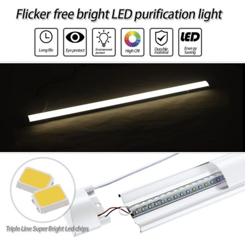 Sada zářivkových LED lamp – 4 ks, 120 cm, 40 W úsporné osvětlení