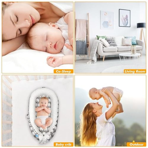 Dětské hnízdo s matrací Delauv (Slon)