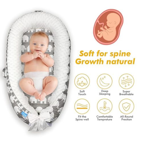 Dětské hnízdo s matrací Delauv (Slon)