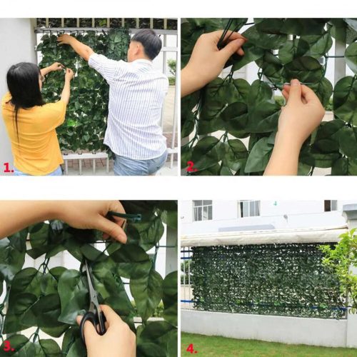 Zelená stěna z umělých listů břečťanu 300x50cm