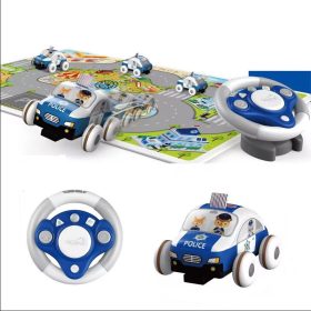   Měkké auto na dálkové ovládání pro miminka s hrací podložkou (policejní auto)