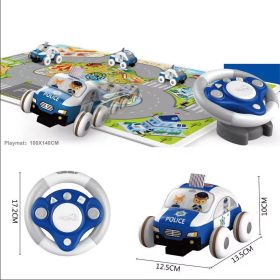   Měkké auto na dálkové ovládání pro miminka s hrací podložkou (policejní auto)