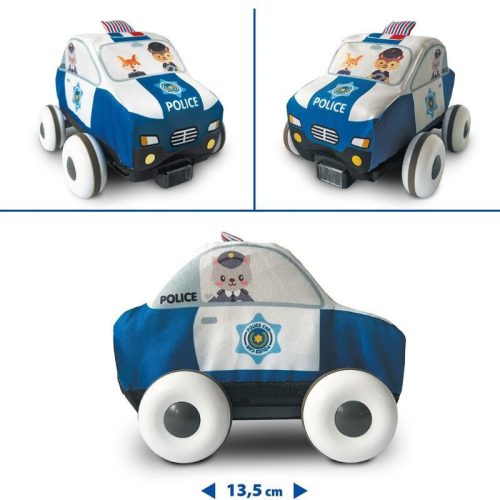 Měkké auto na dálkové ovládání pro miminka s hrací podložkou (policejní auto)