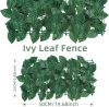 Umělý tmavě zelený listnatý dekorativní plotový kryt – 25x50 cm, UV odolný zahradní kryt