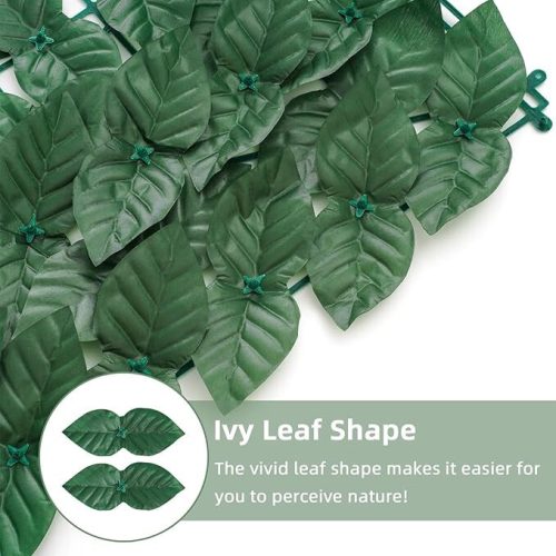 Umělý tmavě zelený listnatý dekorativní plotový kryt – 25x50 cm, UV odolný zahradní kryt