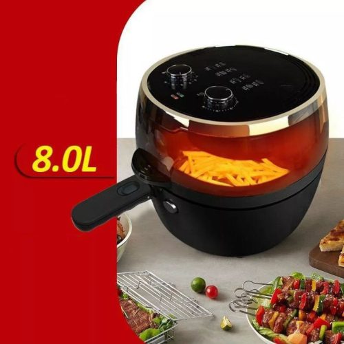Nineshield KB6001M 8 l horkovzdušná fritéza – rotační pálkařská fritéza, 1500 W