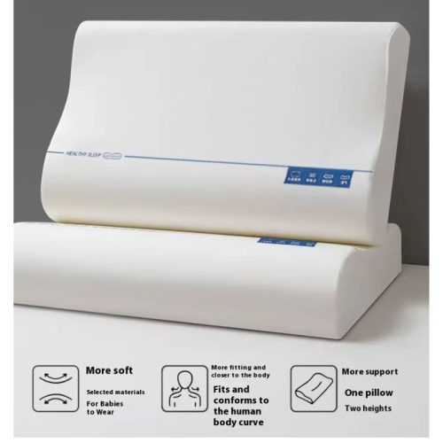 Blux Ergonomický polštář na krk z paměťové pěny – pro relaxační a pohodlný spánek – bílý