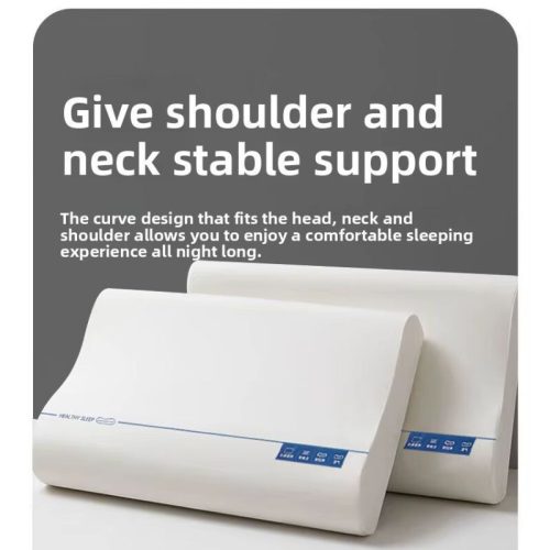 Blux Ergonomický polštář na krk z paměťové pěny – pro relaxační a pohodlný spánek – bílý