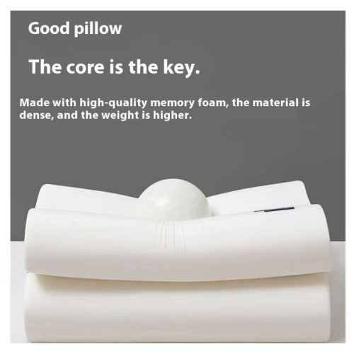 Blux Ergonomický polštář na krk z paměťové pěny – pro relaxační a pohodlný spánek – bílý