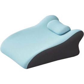   Pohodlný polštář z paměťové pěny Blux pro spaní na břiše – 42×60×23 cm – světle modrý