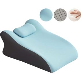   Pohodlný polštář z paměťové pěny Blux pro spaní na břiše – 42×60×23 cm – světle modrý