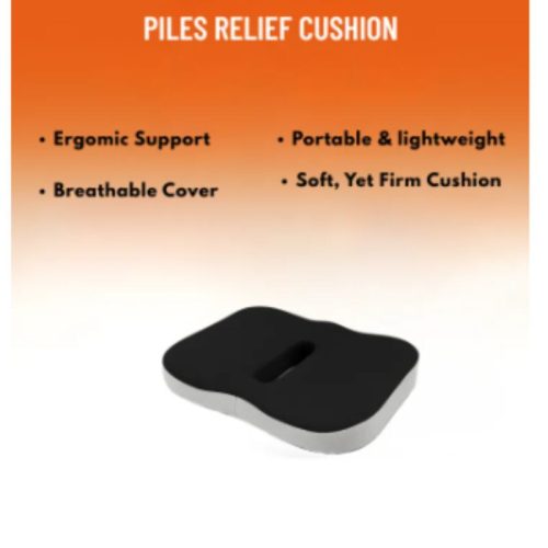 Prodyšný sedák z paměťové pěny Blux – 47×38×7 cm – černý