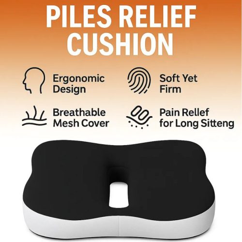 Prodyšný sedák z paměťové pěny Blux – 47×38×7 cm – černý