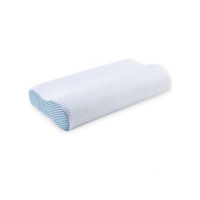   Ortopedický polštář na krk Blux z paměťové pěny – hypoalergenní, spratelným potahem, 55×35 cm, bílo-modrý