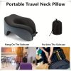 Blux Premium U-shaped cestovní polštář na krk – pohodlné spaní na cestách – černo-modrý