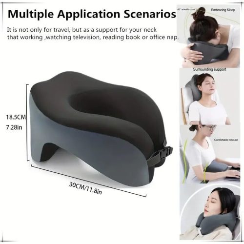 Blux Premium U-shaped cestovní polštář na krk – pohodlné spaní na cestách – černo-modrý