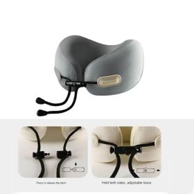   Cestovní polštářek na krk Blux z paměťové pěny s pouzdrem – 22×22×12 cm (±1 cm) – šedý