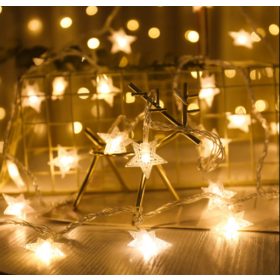   LED Hvězdné Světlo pro Vánoční Dekoraci, Hvězdicový Tvar, Krásné Fantastické Světlo, 6 m (Teplá/Bílá)