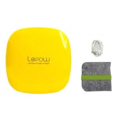 Přenosná baterie Lepow Moonstone – 3000 mAh, žlutá powerbanka, kompaktní USB nabíječka