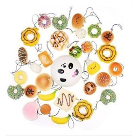   Sada 30 plyšových figurek Squishy na odbourávání stresu – lze připevnit na klíčenku nebo tašku