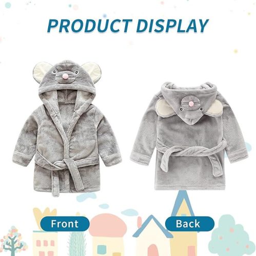Dětský župan IEUUMLER - s myším vzorem, skapucí (velikost 120)