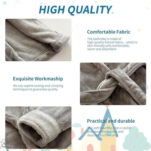 Dětský župan IEUUMLER s myším vzorem – velikost 100, měkký a pohodlný