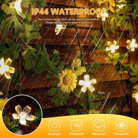   InnooTech LED řetězové světelné řetězy s motivem třešňového květu – 5 m, teplé bílé světlo