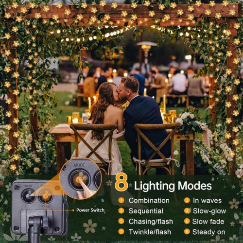 InnooTech LED řetězové světelné řetězy s motivem třešňového květu – 5 m, teplé bílé světlo