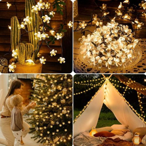 InnooTech LED řetězové světelné řetězy s motivem třešňového květu – 5 m, teplé bílé světlo