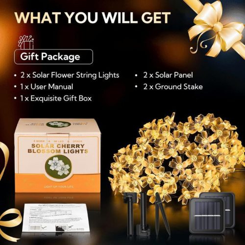 InnooTech LED řetězové světelné řetězy s motivem třešňového květu – 5 m, teplé bílé světlo