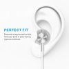 Drátová sluchátka ME-19 s mikrofonem – 3,5mm jack, bílá, pro telefon a počítač