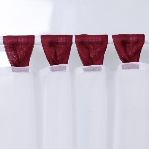 Bílý panelový závěs Joyswahl s vínově červeným pruhem – rozměr 120x45 cm