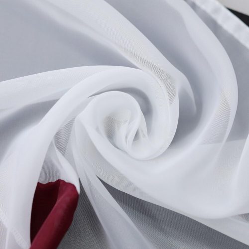 Bílý panelový závěs Joyswahl s vínově červeným pruhem – rozměr 120x45 cm