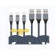Sada nabíjecích kabelů Lightning pro iPhone – tmavě modro-černá, rychlé nabíjení, certifikace Apple MFi (1 m + 2 m/3 ks + 3 m)
